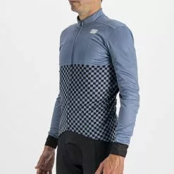 Sportful Checkmate Thermal Jersey - Blue Sea Black -Günstiges Vélo Geist Geschäft 05 1121517 435