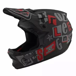 TLD - Troy Lee Designs D3 Fiberlite - Fullface Helm - Anarchy Olive - Schwarz/Grau/Rot/Grün