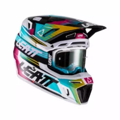 LEATT Helm Inkl. Brille 8.5 V22 Aqua/Royal Türkis-weiss-gelb