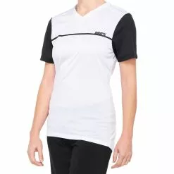 100% Ridecamp Womens Short Sleeve Jersey - White/black