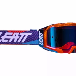 LEATT Velocity 5.5 Iriz Goggle Anti Fog Mirror Lens Neon Orange Blue UC
