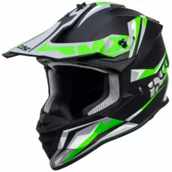 Motocrosshelm IXS362 2.0 - Schwarz Matt-grün Fluo