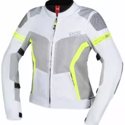 IXS Sport Damen Jacke Trigonis-Air Hellgrau-grau-neon Gelb