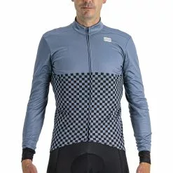 Sportful Checkmate Thermal Jersey - Blue Sea Black