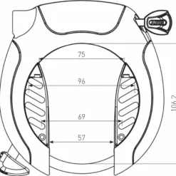 Abus PRO SHIELD XPlus 5955 NR Black -Günstiges Vélo Geist Geschäft technical drawing 5955 3